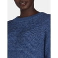 thumbnail image 5 of Time and Tru Woman's Waffle Stitch Sweater with Long Sleeves, Midweight, Sizes XS-XXXL, 5 of 5
