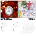 thumbnail image 3 of 10Pcs Disc Craft Blank Acrylic Bauble Clear Christmas Tree Diy Pendant, 3 of 5