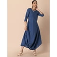 thumbnail image 1 of Indya Women's Indigo Viscose Draped Kurta, 1 of 6