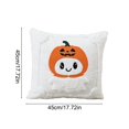 thumbnail image 3 of Halloween Pillow Covers Decorative Fall Cute Ghost Plush Faux Fur Throw Pillow Cover 18x18 Inch Soft Pumpkin Accents for Sofa Couch Bed Living Room Festive Home Decor - White Orange A, 3 of 6