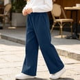 thumbnail image 4 of Txenfivo Girls Wide Leg Pants, Casual Pull-On Corduroy Elastic Waist Pants for Girls School and Everyday Wear, Sizes 5-16, 4 of 6