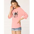 thumbnail image 4 of INSPIRE CHIC Woman's Drop Shoulder 3/4 Sleeves Horse Print Loose Tops, 4 of 6