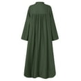 thumbnail image 5 of Womens Solid Color Button Cardigan High Waist Casual Long Dress Loose Long Sleeve Shirt Lounge Maxi Dress, 5 of 9