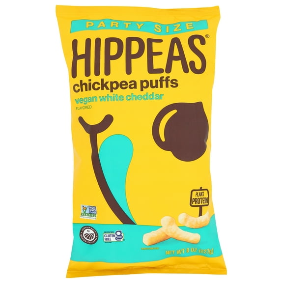 (Pack of 6), Hippeas Chickpea Puffs, Vegan White Cheddar, 8 oz