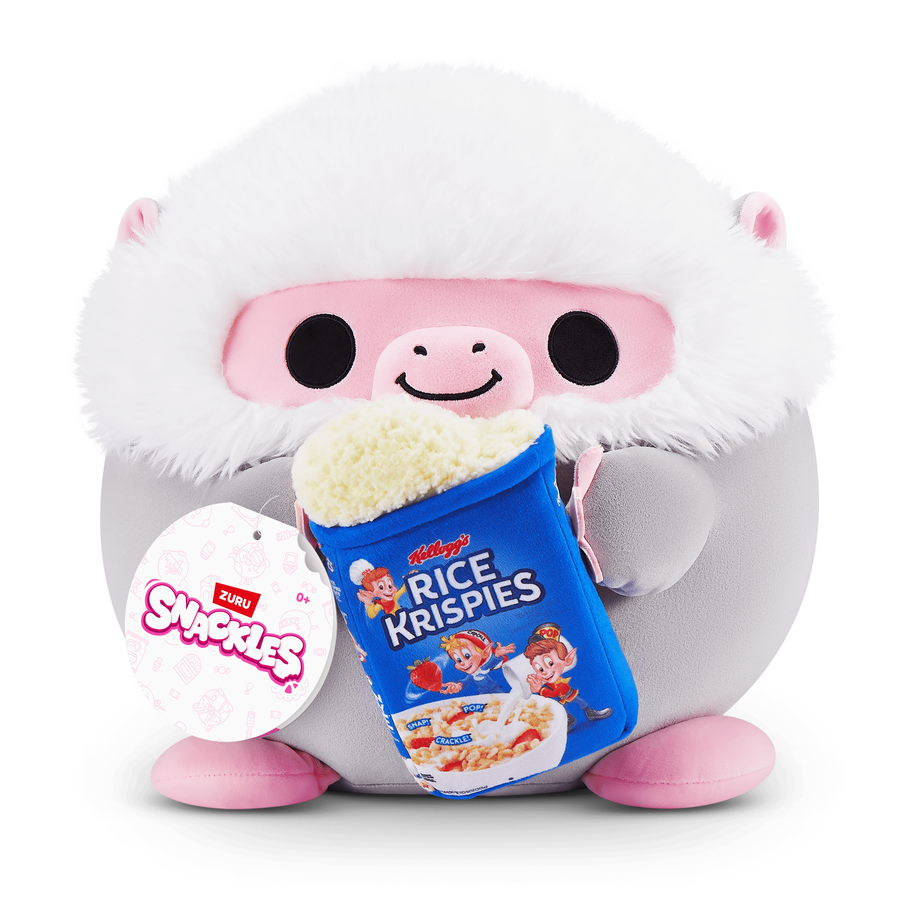Snackles Peluche série 3 8 pouces sous licence de ZURU (Baboon w/Rice Krispies) de ZURU, Peluche avec licence accessoires Snack Brand