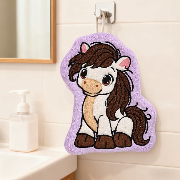 Uuiauoio Year Of The Horses Cute Patterns Hand Towel And Absorbent Hanging Plushes Thickened Bathroom Hand Towel And Kitchen Hand Towel