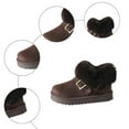 thumbnail image 5 of Womens Winter Snow Boots 2025 Fashion Buckle Cozy Warm Fuzzy Fleece Lining Suede Platform Mid Calf Ankle Booties for Cold Weather Coffee Size 8.5, 5 of 8