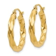 thumbnail image 2 of 14k Yellow Gold 3mm Twisted Hoop Earrings Round, 2 of 8
