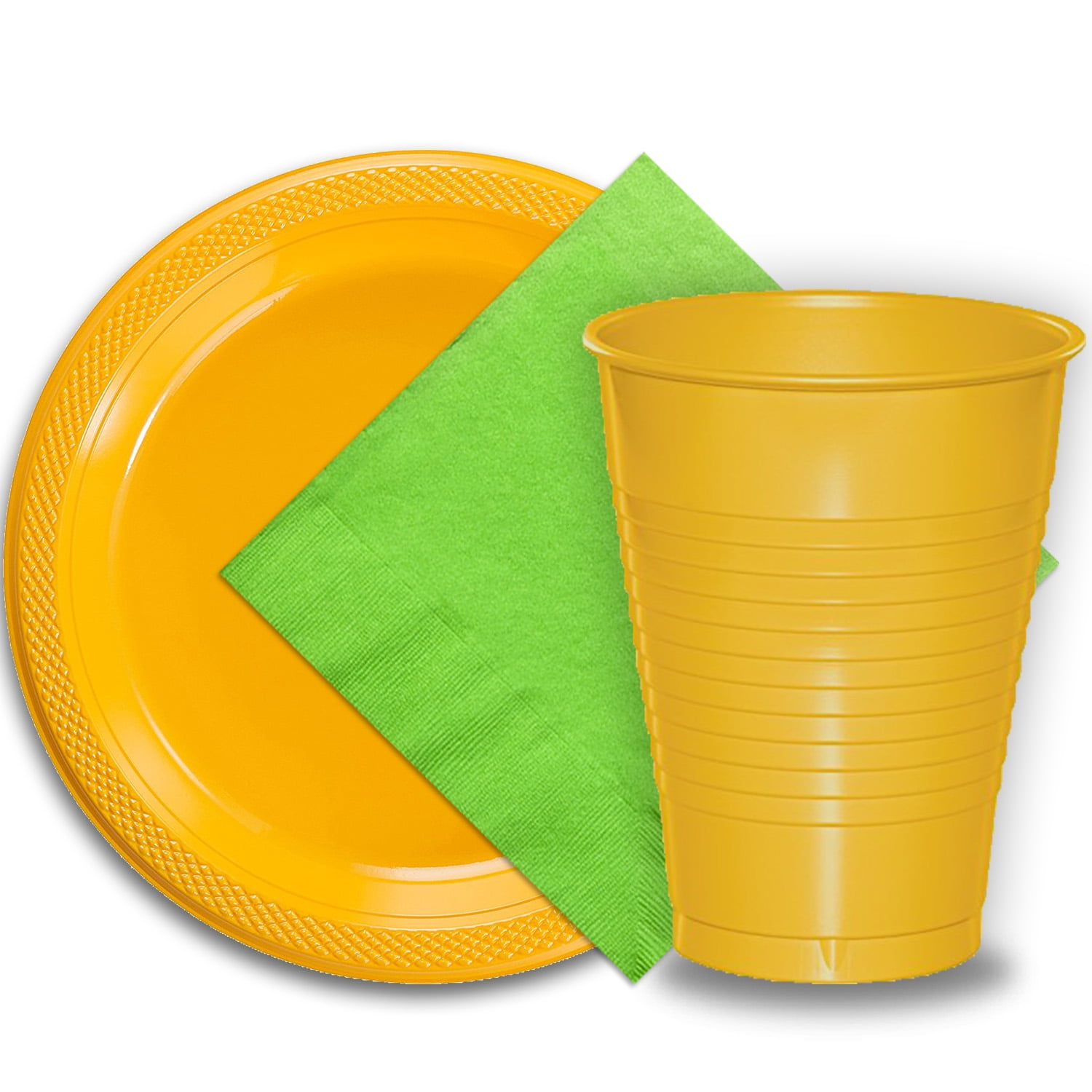 50 Yellow Plastic Plates 9 50 Yellow Plastic Cups 12 Oz