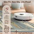 thumbnail image 6 of Design&I 9'x12' Washable Area Rug Surf Surfboard Distressed Plank Border Print Stripe Nautical for Master Suite, Under Bed, Sleek Flatweave Pet Friendly, 6 of 7