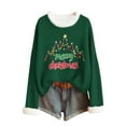 thumbnail image 2 of Karight Christmas Sweatshirts for Women Cute Funny Xmas Tree Graphic Shirt Loose Casual Holiday Party Pullover Tops, 2 of 7