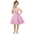 thumbnail image 2 of HomeGardon Girls Dress,Toddler Dress for Girls Toddler Kids Baby Girls Fashion Cute Sleeveless Sling Lattice Print Dress Princess Dress Bow Hair Accessories Suit,100-150, 2 of 3