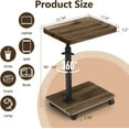thumbnail image 2 of C Shaped End Tables Living Room Set of 2, Adjustable Height Side Table with Wheels, 360° Swivel Small TV Tray C Table for Bedroom, Couch Tables That Slide Under for Sofa Bed Chair, 2 of 9