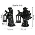 thumbnail image 5 of Gustave Halloween Hell Messenger Lantern Faceless Witch Resin Sculpture with LED Lantern Scary Ghost Statue Candle Light for Home Party Decoration "Black", 5 of 9