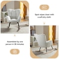thumbnail image 6 of FFH Nursery Rocking Chair, Rocker Recliner Chair with High Backrest, Teddy Upholstered Glider Rocker with Adjustable Footrest, Glider Recliner, Reading Chair for Bed Room (Ivory), 6 of 9