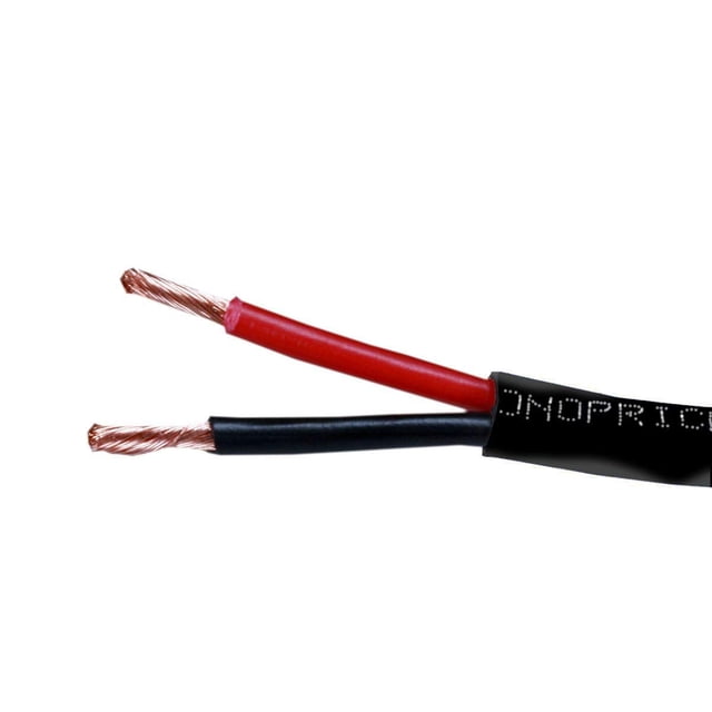 Monoprice Speaker Wire - CL2 Rated, 2-Conductor, 12AWG, PVC Jacket Material, 99.9% Oxygen-Free Pure Bare Copper, 100 Feet, Black
