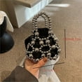thumbnail image 3 of LHSHID Mini Beaded Tote With Faux Pearl Chain Luxurious Lightweight Single Shoulder Crossbody Bag Travel Sling Pouch With Coin And Makeup Storage, 3 of 6
