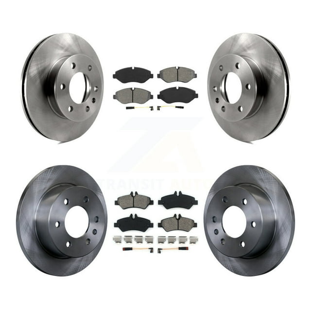 Transit Auto Front Rear Disc Brake Rotors and Semi-Metallic Pads Kit for Car Sprinter 2500 Mercedes-Benz Dodge Freightliner K8S-101003