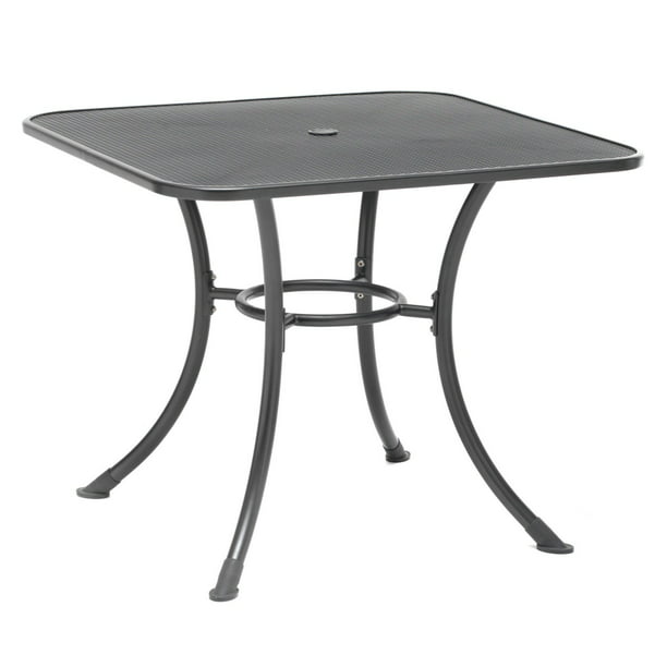 Kettler Square Mesh Top Steel Patio Dining Table Com - Square Black Mesh Patio Table