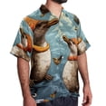 thumbnail image 2 of Platypus Men's Poplin Shirt, Casual Short Sleeve Printed Button Down Summer Beach Unisex Shirts, 2 of 6