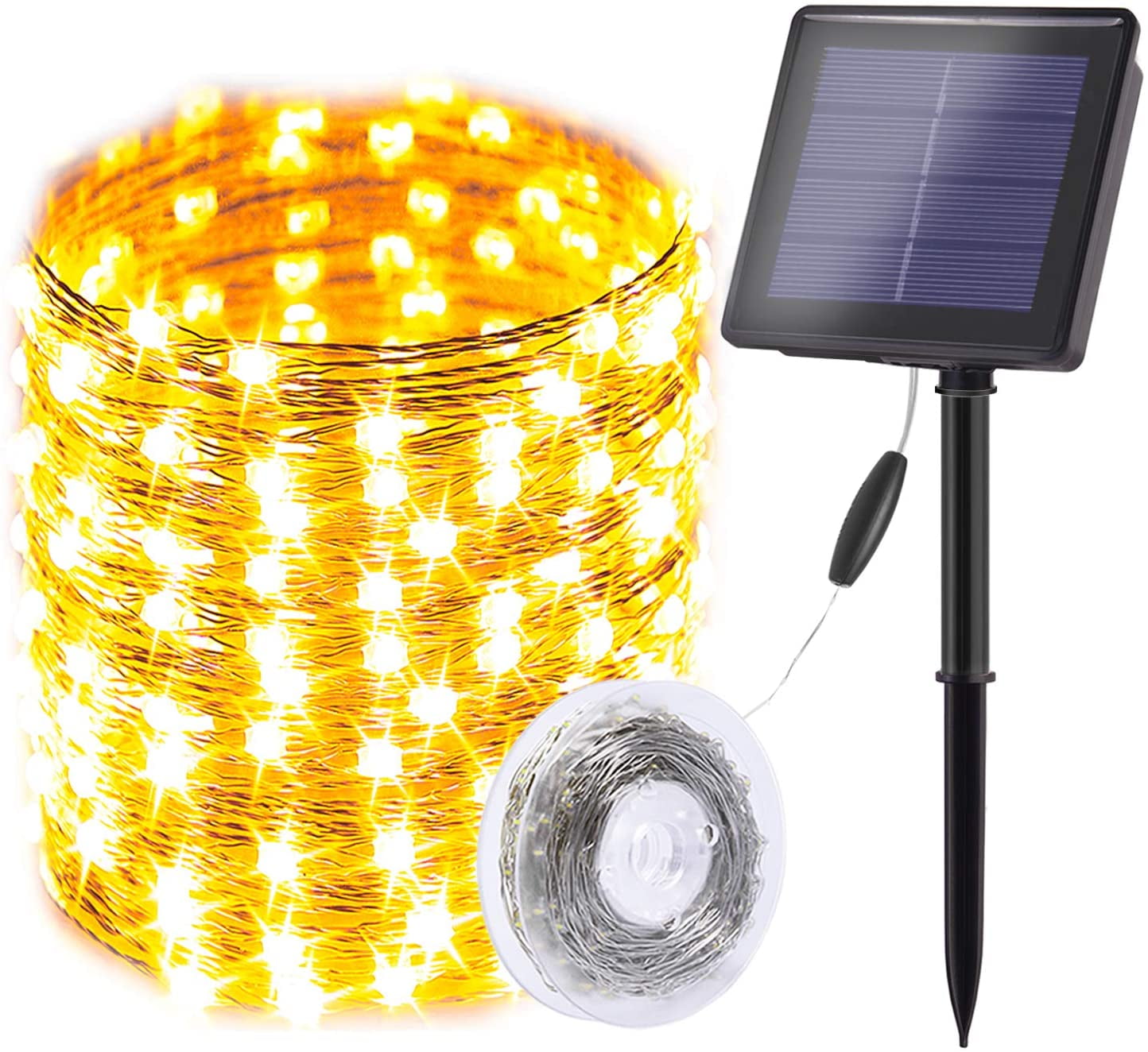 Solar String Lights Outdoor,200 LED Total&66 Ft Long Starbright Solar with 8 Mod 