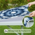 thumbnail image 6 of Blue Tie Dye Mandala Pattern Square Fitted Tablecloth with Elastic Edge,Square Table Cover,Washable Elastic Table Cover for Home Kitchen Party Decor 34"x34", 6 of 6