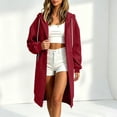 thumbnail image 4 of Zip Up Hoodie for Women Oversized Long Sleeve Sweatshirt Casual Fall Winter 2026 Track Jacket with Pocket, 4 of 5