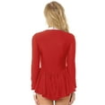 thumbnail image 2 of Hansber Women's Long Sleeve Tuxedo Dress Latin Dance Performance Modern Contemporary Ballroom Dancewear Red L, 2 of 7