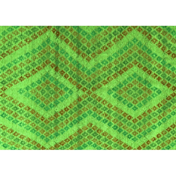 Ahgly Company Indoor Rectangle Abstract Green Modern Area Rugs, 5' x 8'