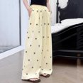 thumbnail image 7 of OGLCCG Girls Wide Leg Pants Loose Fit Elastic Waist Bow Pants Casual Flowy Trousers with Pockets 5-15 Years, 7 of 7