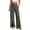 Gray, variant on Women's Cotton High Waist Drawstring Wide Leg Pants Elastic Waist Split Hem Straight Leg Trousers with Side Pockets
