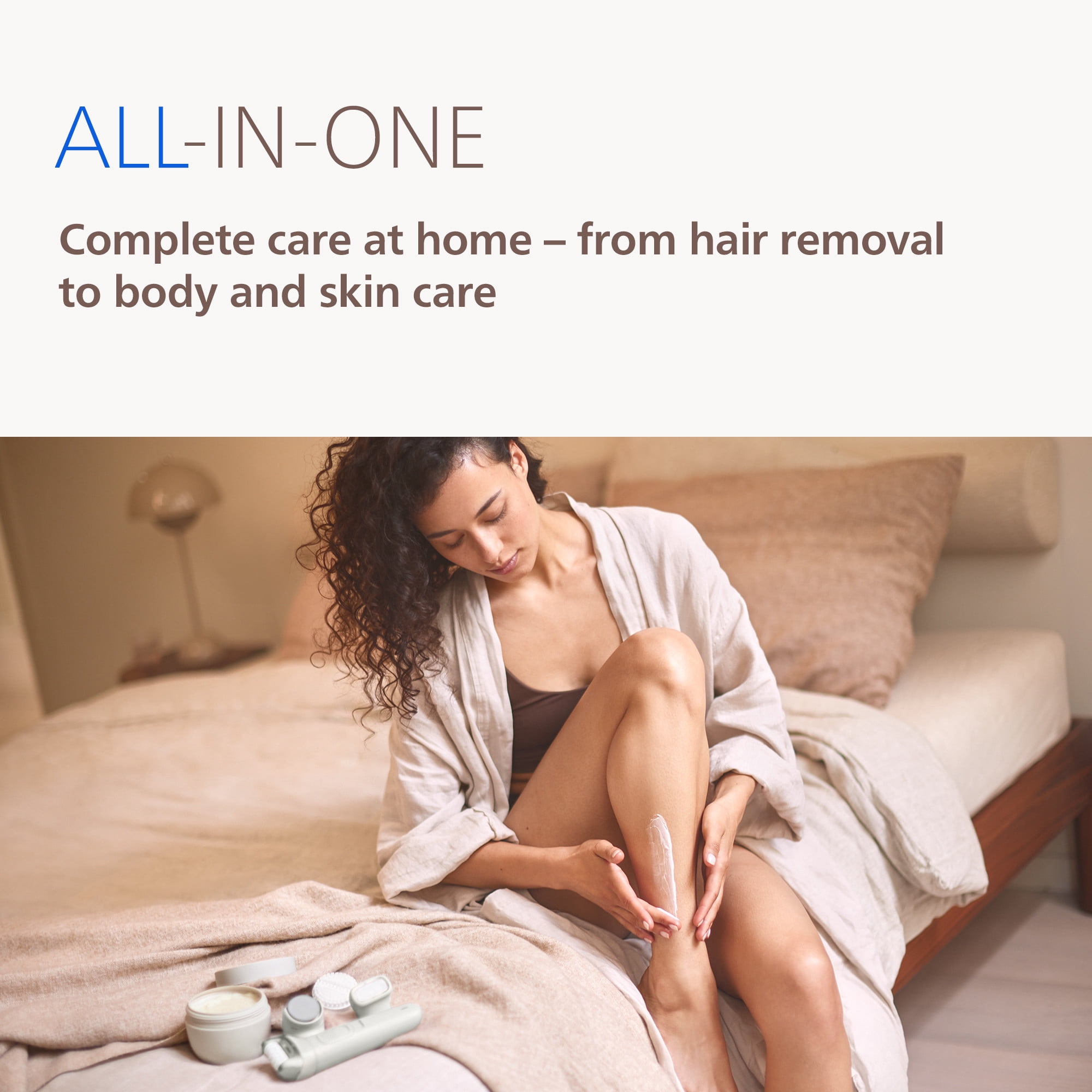 Philips Beauty Set - All-In-One Set For Body and Face, Cordless Wet and Dry Use, For Hair Removal, Body and Skincare, Epilator with 7 Accessories, Model BRE738/00