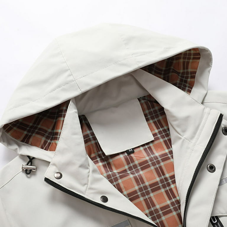 kpoplk Men's Rain Jacket with Hood Waterproof Raincoat Jackets