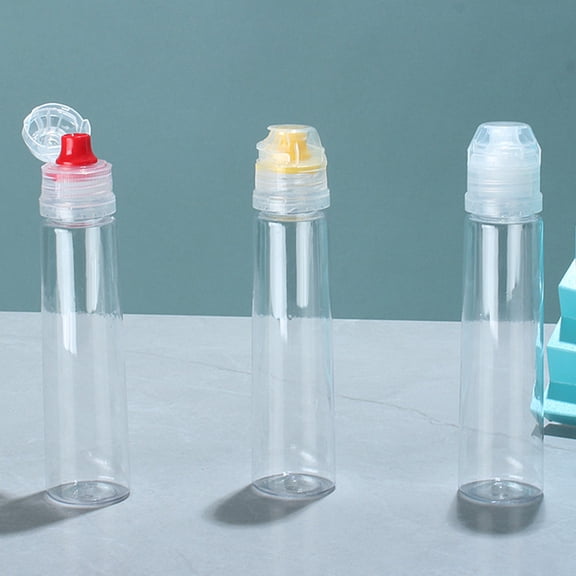 HEANUJJ Portable Transparent Squeeze Bottles for Condiments, Travel- Containers for Salad Dressings and Sauces
