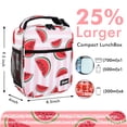 thumbnail image 5 of Tirrinia Small Insulated Lunch Bag for Men Women Kids, Portable Reusable Thermal Lunch Box Cooler Tote for Adults, Polyester, Pink Watermelon, 5 of 9