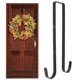 thumbnail image 4 of Colgador de corona de doble cara de 14,96 pulgadas para puerta, gancho grande de metal para corona navideña, colgador de puerta delantera, capacidad para 2 coronas, metal resistente negro, 1 unidad, 4 of 6