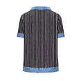 thumbnail image 3 of AUNVITO Women's Casual Loose Fit Round Neck Striped Waffle Knit Top for Everyday Fashion, 3 of 5
