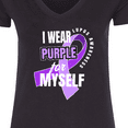 thumbnail image 4 of Inktastic I Wear Purple for Myself Lupus Awareness Women's V-Neck T-Shirt, 4 of 5