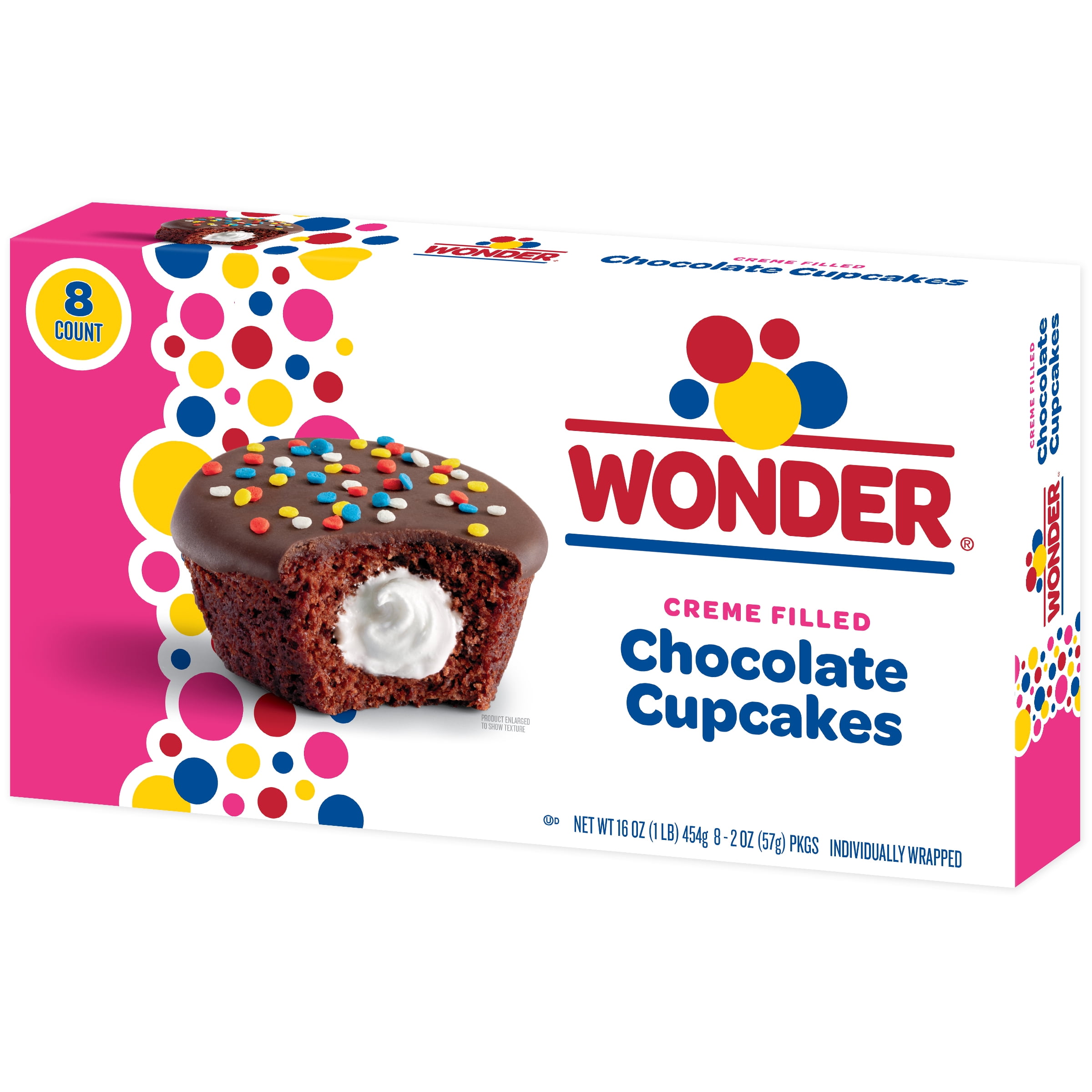 2 pack) Wonder Crème Filled Chocolate Cupcakes, Individually