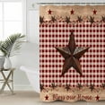 thumbnail image 4 of Independence Day Western Star on Wood Shower Curtain for Bathroom, Red Plaid Waterproof Shower Curtains Washable Quick Dry with Hooks Bathtub Curtains 36x72 IN, 4 of 7