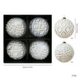 thumbnail image 3 of 4Pcs 3.93Inch Farmhouse Ball Christmas Ornaments, Ball Vintage Style Christmas Decorations, Holiday Decor with Assorted Designs for Christmas Tree Thanksgiving Party Decoration, 3 of 6