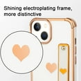 thumbnail image 3 of Designed for iPhone 14 Case with Strap Luxury Love Heart Plating Gold Bumper Phone Cover Wristband Kickstand [Reinforced Corners] Shockproof Anti-Scratch Slim Case for Women-White, 3 of 11