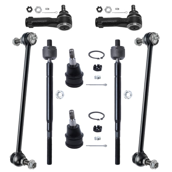 Detroit Axle - Front 8pc Suspension Kit for 99-01 Honda Odyssey, 2 Lower Ball Joints 4 Tie Rod Ends 2 Sway Bar End Links 1999 2000 2001 Replacement