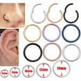 thumbnail image 2 of EOEMY Surgical Steel Hinge Segment Nose Ring Septum Clicker Ear Helix Tragus Ring Hoop-Rose Gold-1.0X10mm, 2 of 5
