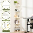 thumbnail image 3 of Corner Shelf Stand, 5-Tier Bookshelf, 65" Tall Shelves for Bedroom, Living Room, Narrow Display Shelf Bookcase, White Book Shelf with Display Shelves for Office, 3 of 7