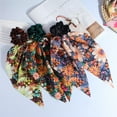 thumbnail image 4 of 3PCS Floral Print Hair Scarf Scrunchies - Elastic Long-tail Ponytail Holders and Hair Accessories for Women, Wedding/Birthday/Bridal Party, 4 of 7