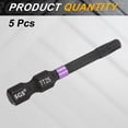 thumbnail image 3 of Uxcell 5pcs TT25 Torx Impact Screwdriver Bit 1/4" Hex Shank 2" Long Magnetic with Hole, 3 of 7