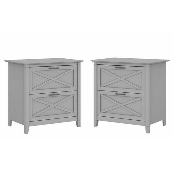 Home Square 2 Piece Lateral Filing Cabinet Set with 2 Drawer in Cape Cod Gray