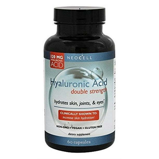 NeoCell Double Strength Hyaluronic Acid Vegan Capsules, 120mg, 60 Ct