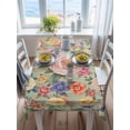 thumbnail image 3 of Green Boho Flower Rectangle Tablecloth, Spring Watercolor Country Floral Plant Waterproof & StainResistant Tablecloth, Washable Oil-proof Table Cover for Dining/Party/Wedding/Camping/Buffet 52x70 In, 3 of 9